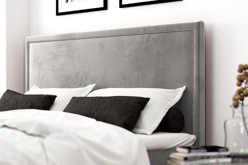 Romance Lyx Velvet 120x200 - Vaaleanharmaa - Huonekalut - Sänky - Jenkkisängyt