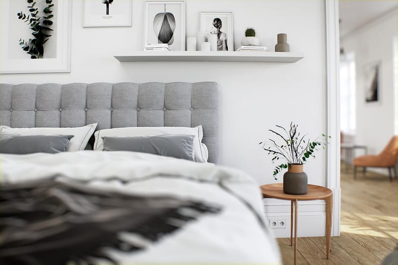 Säilytyssänky Boxford 140x200 - Vaaleanharmaa - Huonekalut - Sänky - Sängyt säilytystilalla