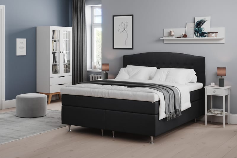 Sänkypaketti Abelie 180x200 Kova/Medium - Musta - Huonekalut - Sänky - Jenkkisängyt