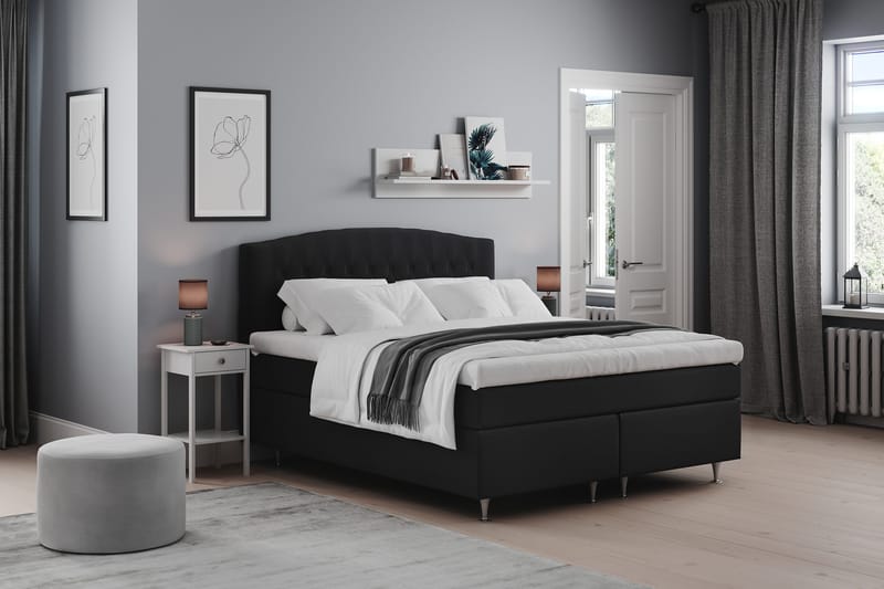 Sänkypaketti Abelie 180x200 Medium - Musta - Huonekalut - Sänky - Jenkkisängyt