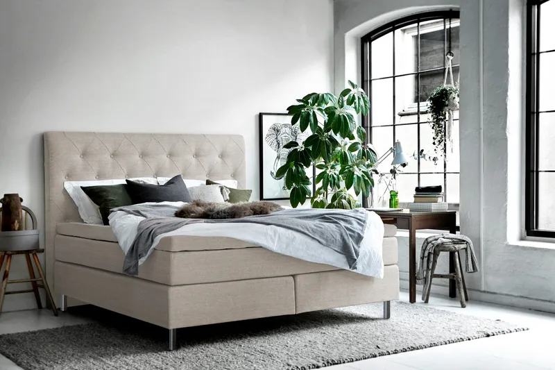 Sänkypaketti Angered 180x200 cm - Beige - Huonekalut - Sänky - Jenkkisängyt