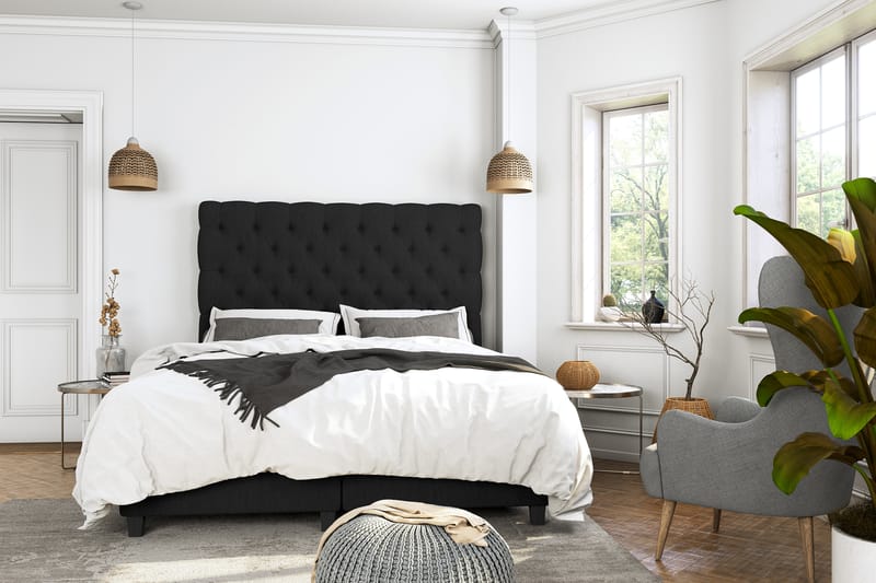 Sänkypaketti Boxford 140x200 Säilytyssänky - Musta - Huonekalut - Sänky - Jenkkisängyt
