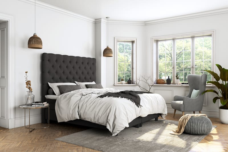 Sänkypaketti Boxford 140x200 Säilytyssänky - Tummanharmaa - Huonekalut - Sänky - Sängyt säilytystilalla