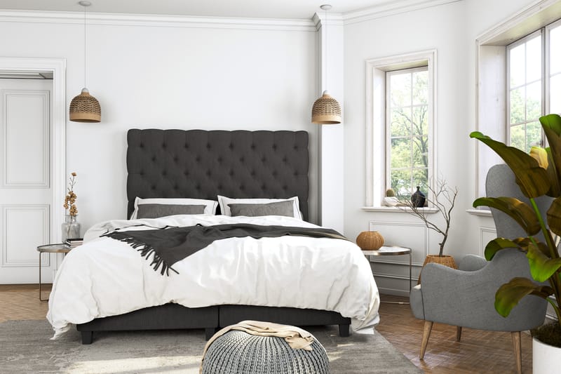 Sänkypaketti Boxford 140x200 Säilytyssänky - Tummanharmaa - Huonekalut - Sänky - Sängyt säilytystilalla