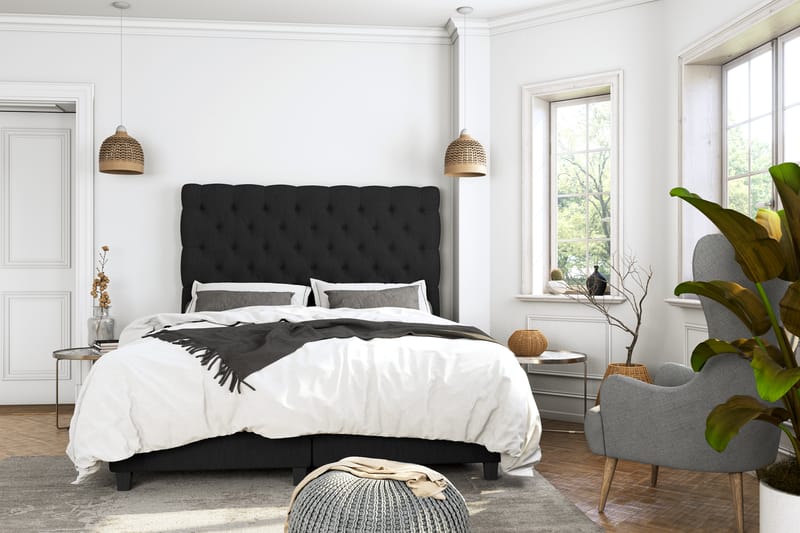Sänkypaketti Boxford 160x200 Säilytyssänky - Musta - Huonekalut - Sänky - Sängyt säilytystilalla