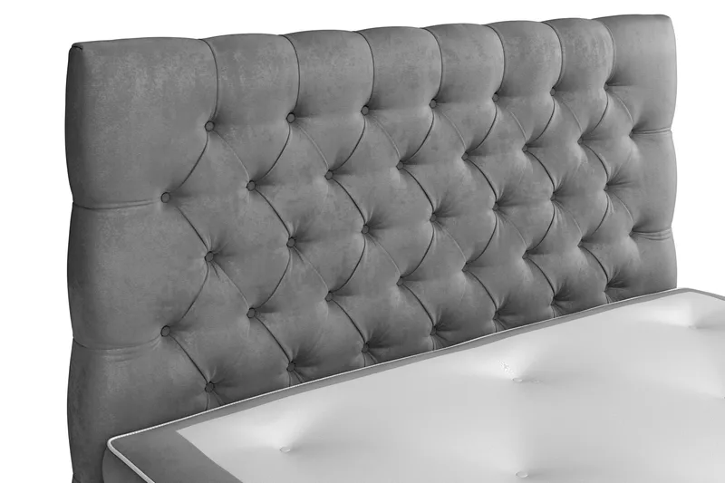 Sänkypaketti Celine 120x200 cm Sametti - Harmaa - Huonekalut - Sänky - Yhden hengen sängyt