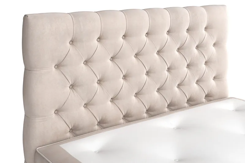 Sänkypaketti Celine 140x200 cm Sametti - Beige - Huonekalut - Sänky - Jenkkisängyt