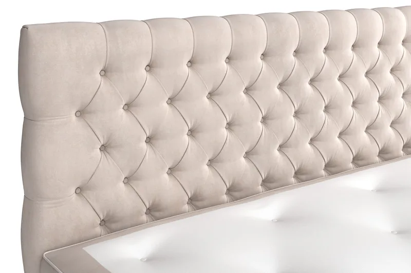 Sänkypaketti Celine 180x200 cm Sametti - Beige - Huonekalut - Sänky - Jenkkisängyt