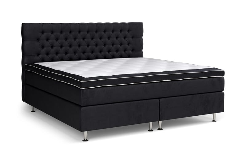 Sänkypaketti Celine 210x210 cm Sametti - Musta - Huonekalut - Sänky - Jenkkisängyt