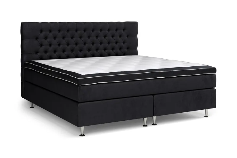 Sänkypaketti Celine 210x210 cm Sametti - Musta - Huonekalut - Sänky - Jenkkisängyt