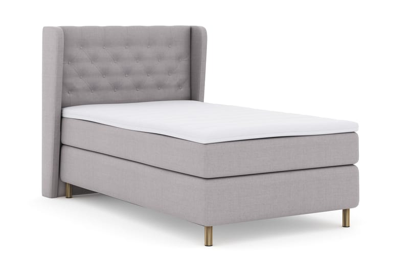 Sänkypaketti Choice No 3 120x200 Kova - Vaaleanharmaa/Kuparijalat - Huonekalut - Sänky - Jenkkisängyt