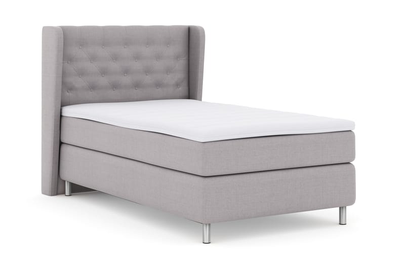 Sänkypaketti Choice No 3 120x200 Kova - Vaaleanharmaa/Metallijalat - Huonekalut - Sänky - Jenkkisängyt