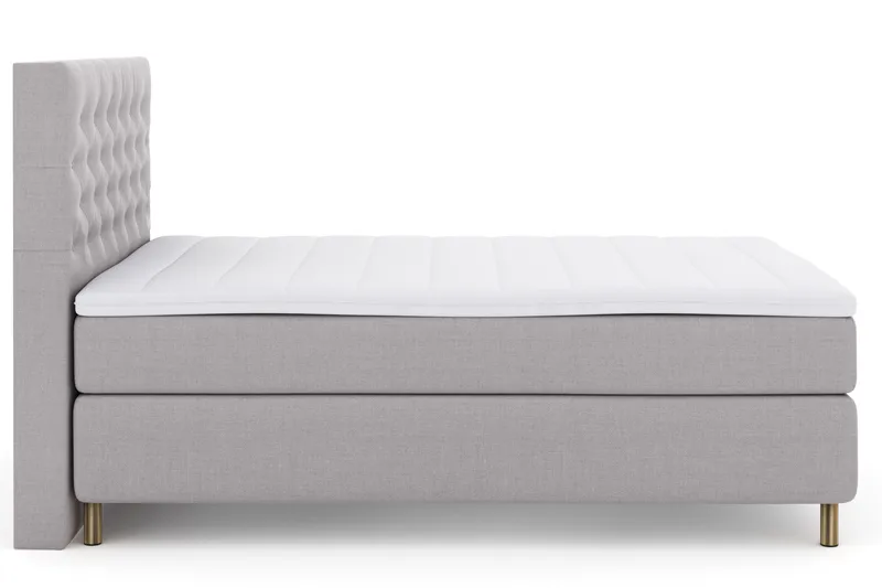 Sänkypaketti Choice No 3 140x200 Kova - Vaaleanharmaa/Kuparijalat - Huonekalut - Sänky - Jenkkisängyt