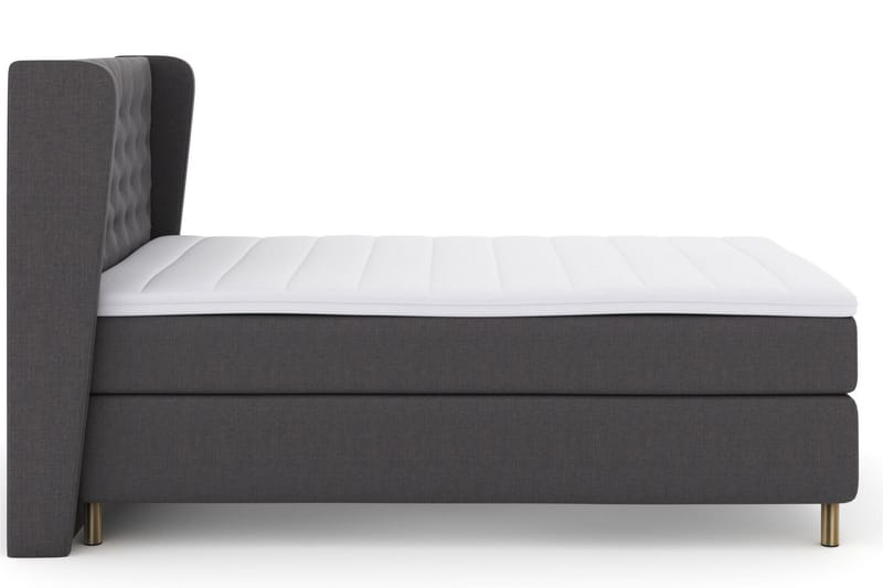 Sänkypaketti Choice No 3 140x200 Kova/Medium - Tummanharmaa/Kuparijalat - Huonekalut - Sänky - Jenkkisängyt