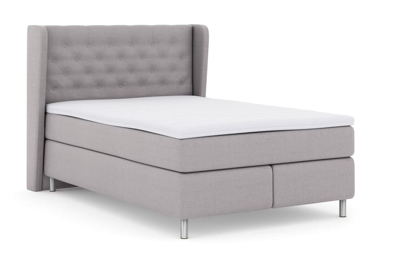 Sänkypaketti Choice No 3 140x200 Kova/Medium - Vaaleanharmaa/Metallijalat - Huonekalut - Sänky - Jenkkisängyt