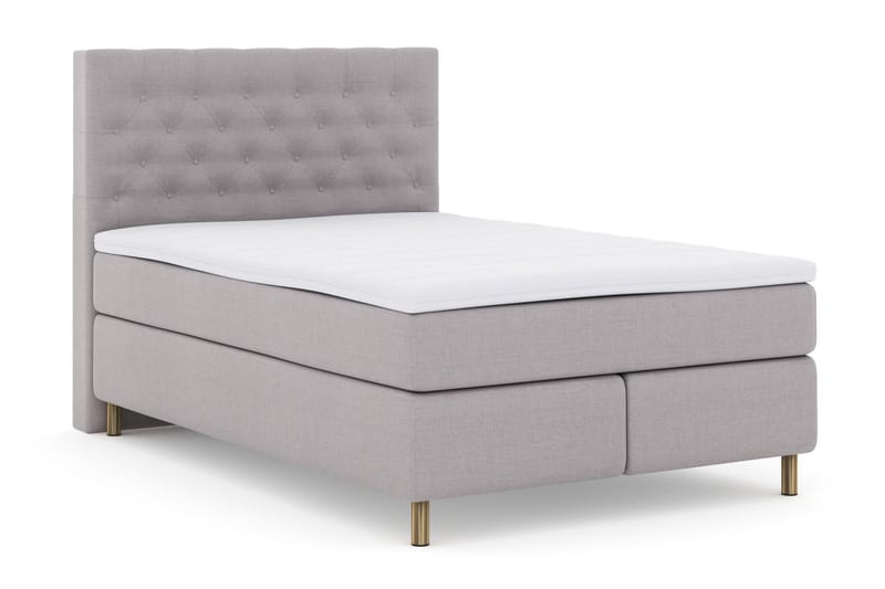 Sänkypaketti Choice No 3 140x200 Medium - Vaaleanharmaa/Kuparijalat - Huonekalut - Sänky - Jenkkisängyt