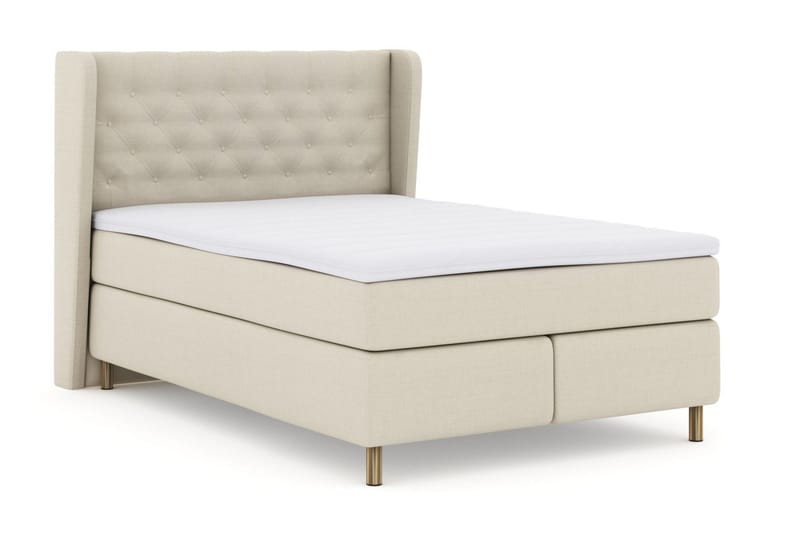 Sänkypaketti Choice No 3 160x200 Kova - Beige/Kuparijalat - Huonekalut - Sänky - Jenkkisängyt