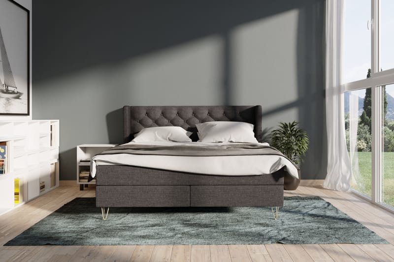 Sänkypaketti Choice No 3 160x200 Kova - Tummanharmaa/Metallijalat - Huonekalut - Sänky - Jenkkisängyt