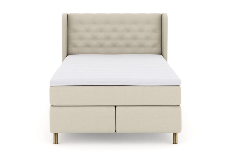 Sänkypaketti Choice No 3 160x200 Kova/Medium - Beige/Kuparijalat - Huonekalut - Sänky - Jenkkisängyt