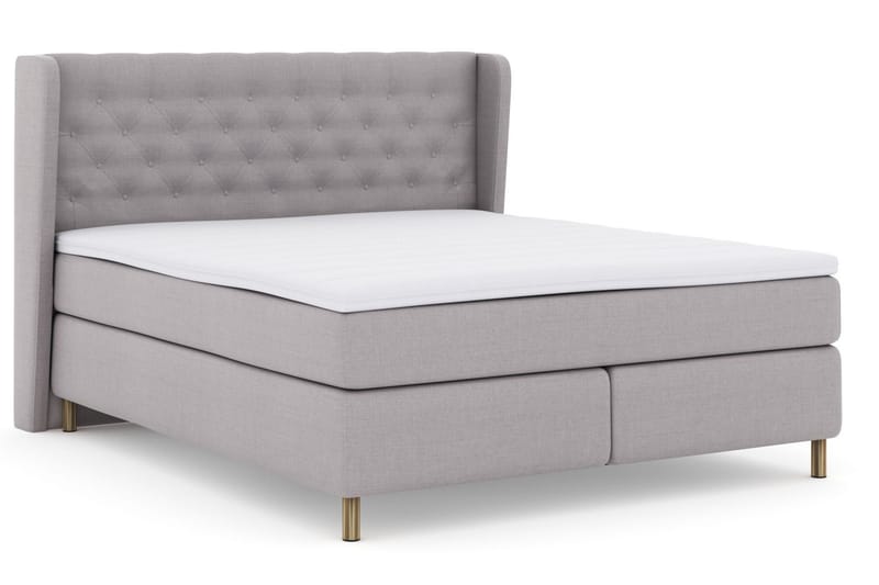 Sänkypaketti Choice No 3 160x200 Kova/Medium - Vaaleanharmaa/Kuparijalat - Huonekalut - Sänky - Jenkkisängyt