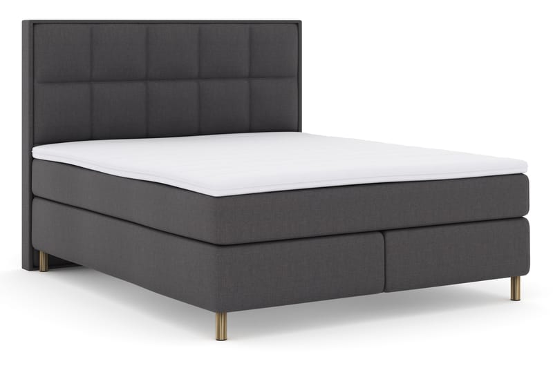 Sänkypaketti Choice No 3 180x200 Kova - Tummanharmaa/Kuparijalat - Huonekalut - Sänky - Jenkkisängyt