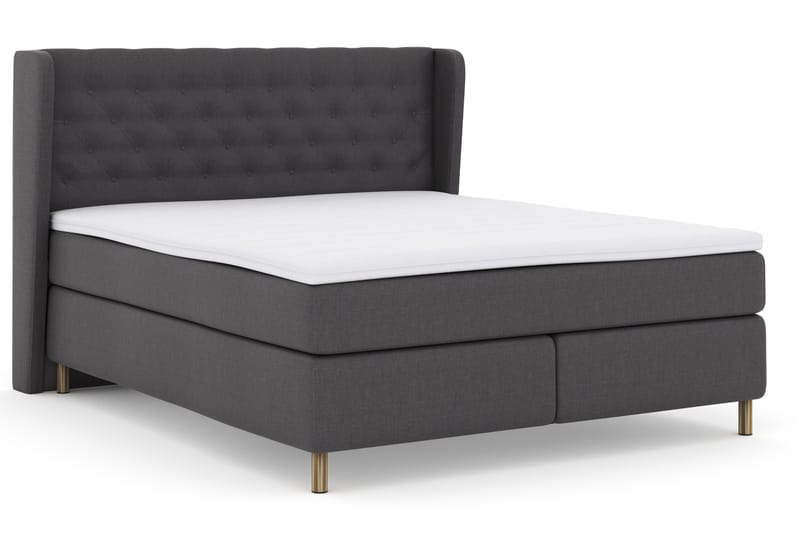 Sänkypaketti Choice No 3 180x200 Kova - Tummanharmaa/Kuparijalat - Huonekalut - Sänky - Jenkkisängyt