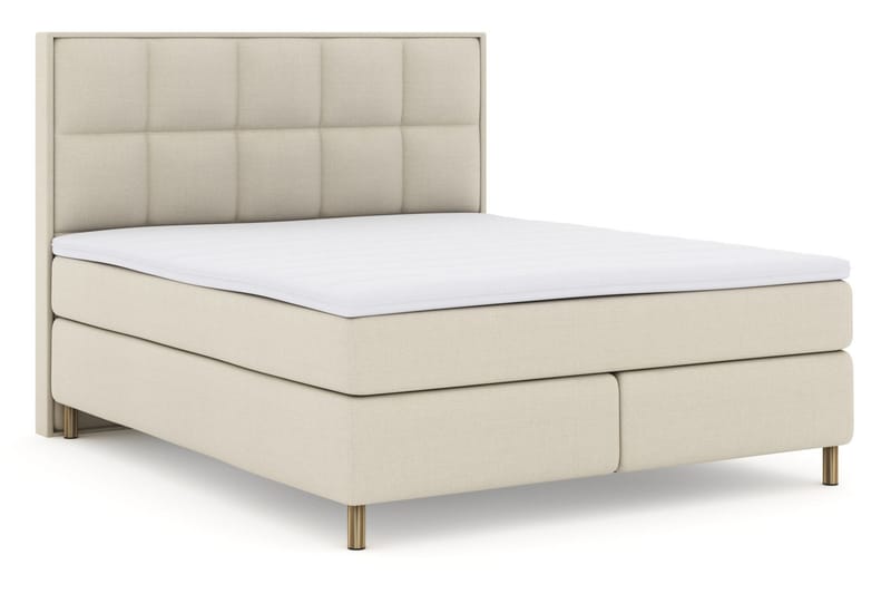Sänkypaketti Choice No 3 180x200 Kova/Medium - Beige/Kuparijalat - Huonekalut - Sänky - Jenkkisängyt