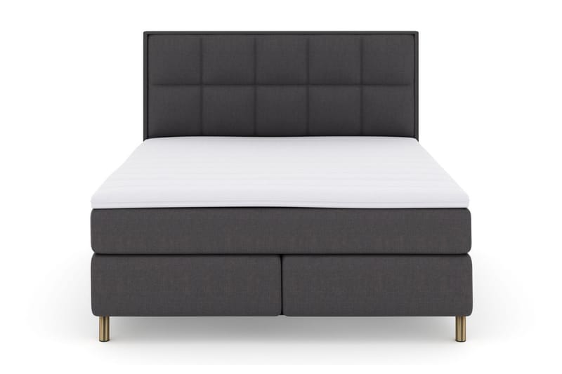 Sänkypaketti Choice No 3 180x200 Kova/Medium - Tummanharmaa/Kuparijalat - Huonekalut - Sänky - Jenkkisängyt