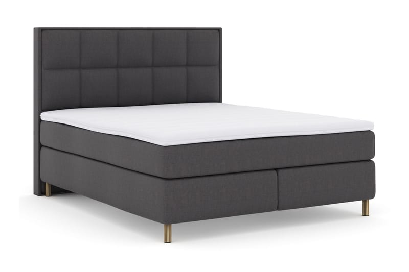 Sänkypaketti Choice No 3 180x200 Kova/Medium - Tummanharmaa/Kuparijalat - Huonekalut - Sänky - Jenkkisängyt