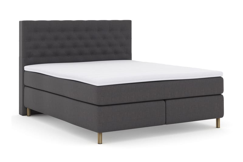 Sänkypaketti Choice No 3 180x200 Kova/Medium - Tummanharmaa/Kuparijalat - Huonekalut - Sänky - Jenkkisängyt