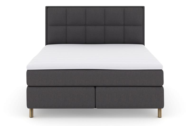 Sänkypaketti Choice No 3 210x210 Kova/Medium - Tummanharmaa/Kuparijalat - Huonekalut - Sänky - Jenkkisängyt