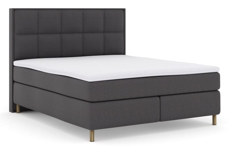 Sänkypaketti Choice No 3 210x210 Kova/Medium - Tummanharmaa/Kuparijalat - Huonekalut - Sänky - Jenkkisängyt