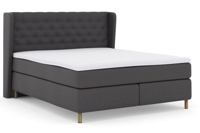 Sänkypaketti Choice No 3 210x210 Kova/Medium - Tummanharmaa/Kuparijalat - Huonekalut - Sänky - Jenkkisängyt