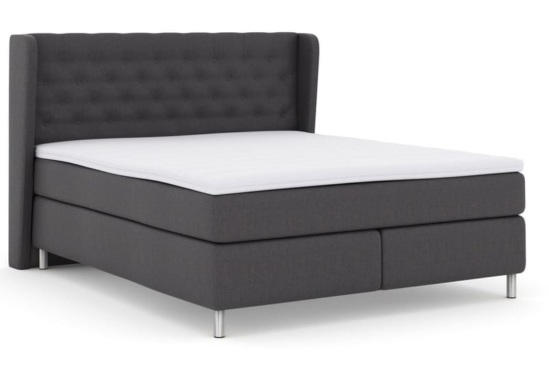 Sänkypaketti Choice No 3 210x210 Kova/Medium - Tummanharmaa/Metallijalat - Huonekalut - Sänky - Jenkkisängyt