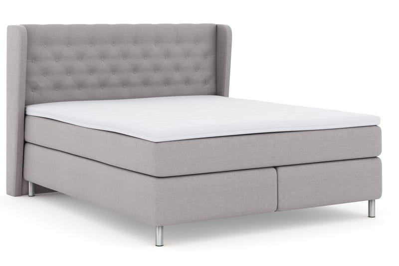 Sänkypaketti Choice No 3 210x210 Kova/Medium - Vaaleanharmaa/Metallijalat - Huonekalut - Sänky - Jenkkisängyt