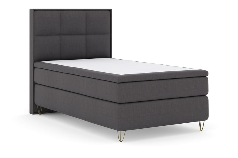 Sänkypaketti Choice No 4 120x200 Kova - T.harmaa/V-malli Metallijalat - Huonekalut - Sänky - Jenkkisängyt