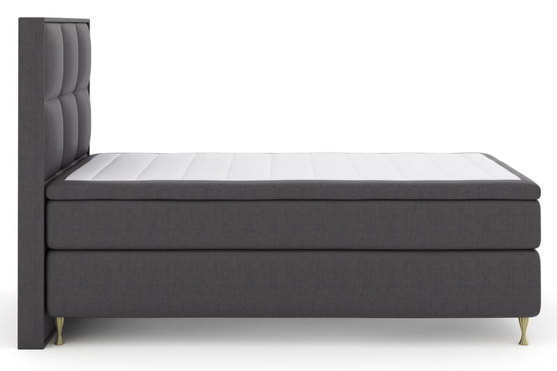 Sänkypaketti Choice No 4 120x200 Kova - T.harmaa/V-malli Metallijalat - Huonekalut - Sänky - Jenkkisängyt