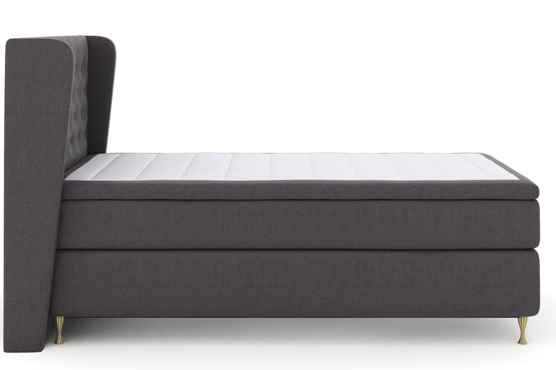 Sänkypaketti Choice No 4 120x200 Kova - Tummanharmaa/Kulta Jalat - Huonekalut - Sänky - Jenkkisängyt