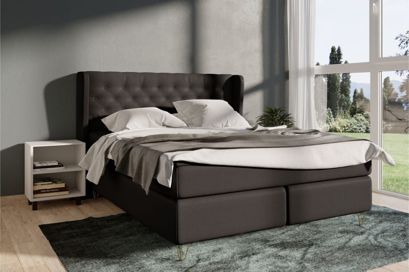 Sänkypaketti Choice No 4 120x200 Kova - Tummanharmaa/Kuparijalat - Huonekalut - Sänky - Jenkkisängyt