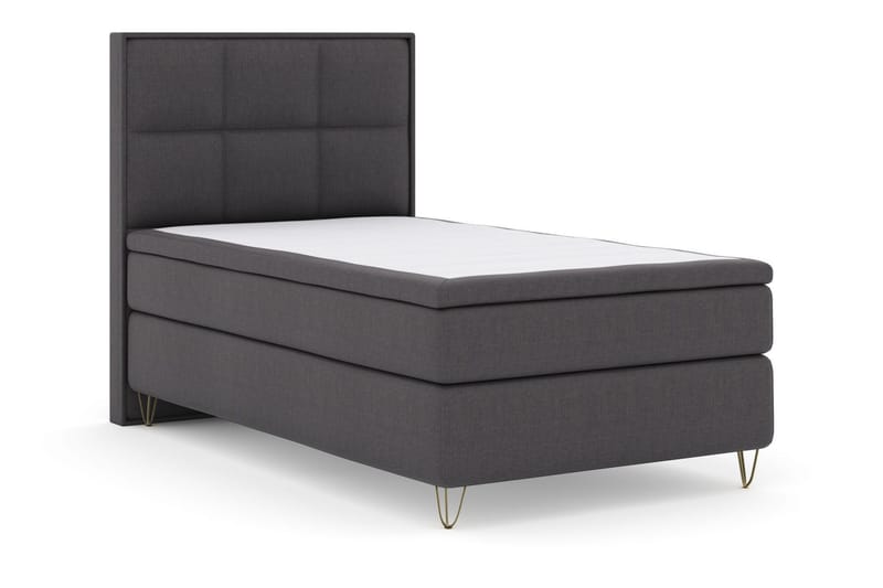 Sänkypaketti Choice No 4 120x200 Medium - T.harmaa/V-malli Metallijalat - Huonekalut - Sänky - Jenkkisängyt
