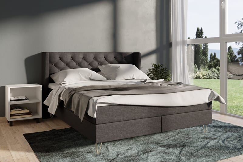 Sänkypaketti Choice No 4 120x200 Medium - Tummanharmaa/Kuparijalat - Huonekalut - Sänky - Jenkkisängyt