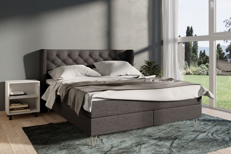 Sänkypaketti Choice No 4 120x200 Medium - Tummanharmaa/Kuparijalat - Huonekalut - Sänky - Jenkkisängyt