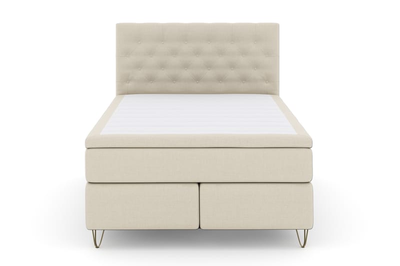 Sänkypaketti Choice No 4 140x200 Kova - Beige/V-Malli Metallijalat - Huonekalut - Sänky - Jenkkisängyt