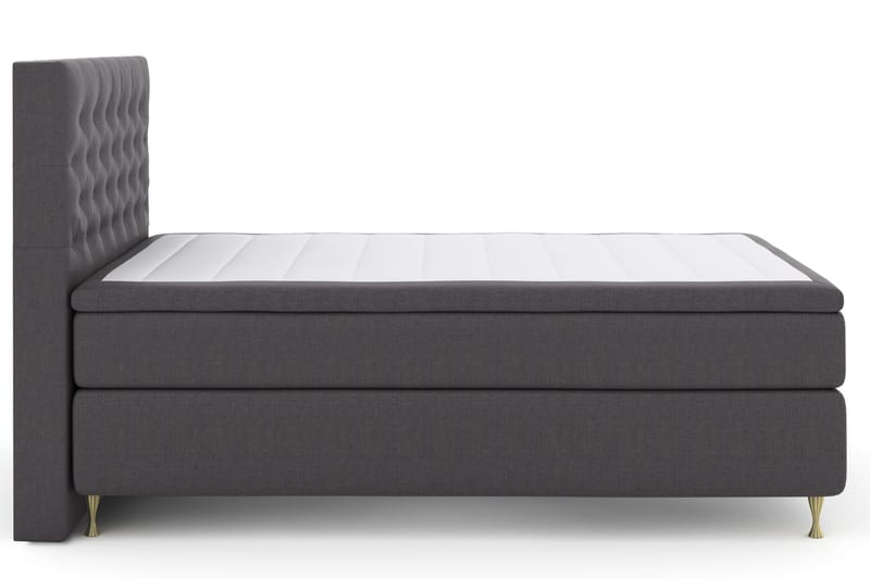 Sänkypaketti Choice No 4 140x200 Kova - Tummanharmaa/Kulta Jalat - Huonekalut - Sänky - Jenkkisängyt