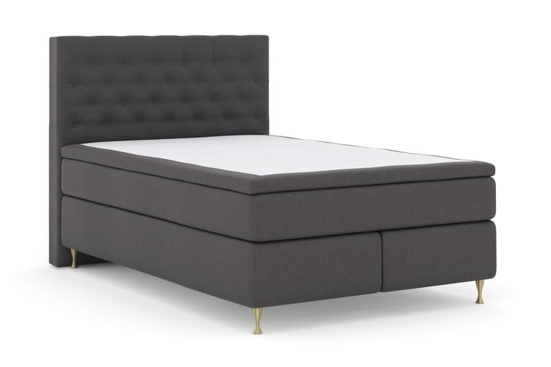 Sänkypaketti Choice No 4 140x200 Kova - Tummanharmaa/Kulta Jalat - Huonekalut - Sänky - Jenkkisängyt