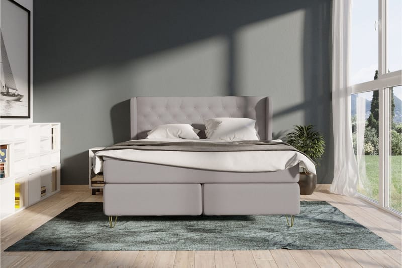 Sänkypaketti Choice No 4 140x200 Kova - Vaaleanharmaa/Hopeajalat - Huonekalut - Sänky - Jenkkisängyt