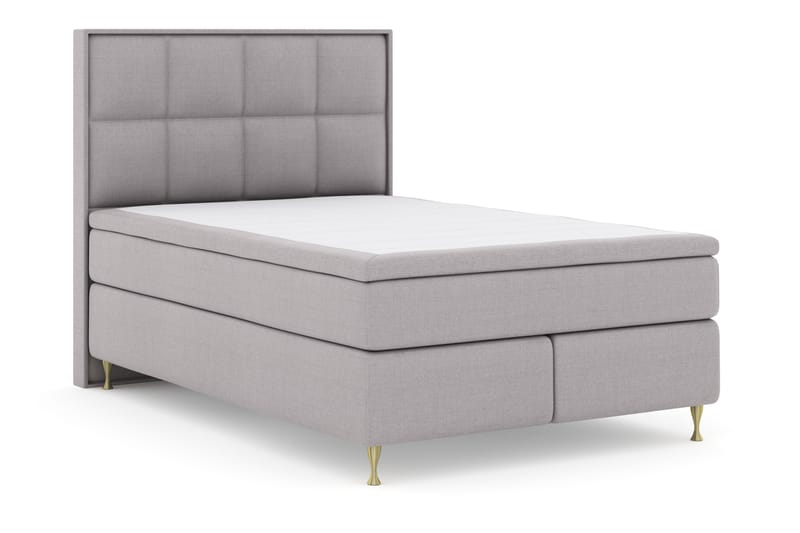 Sänkypaketti Choice No 4 140x200 Kova - Vaaleanharmaa/Kulta Jalat - Huonekalut - Sänky - Jenkkisängyt