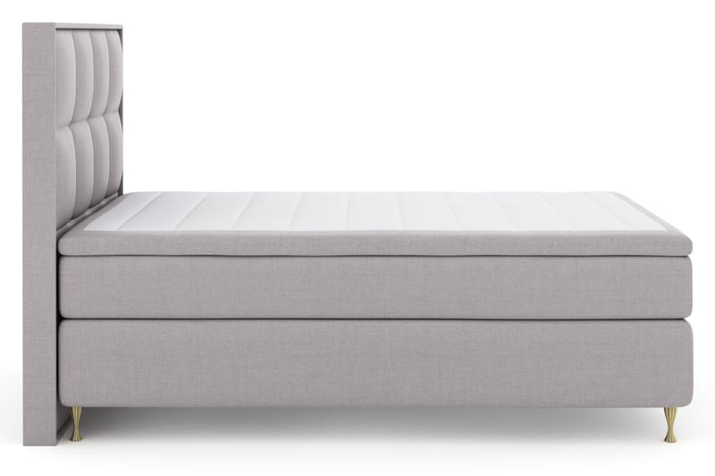Sänkypaketti Choice No 4 140x200 Kova - Vaaleanharmaa/Kulta Jalat - Huonekalut - Sänky - Jenkkisängyt