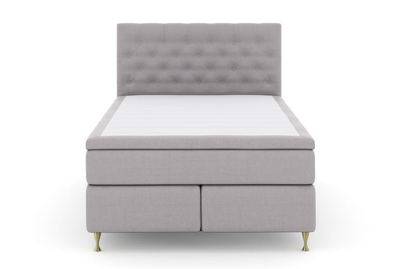 Sänkypaketti Choice No 4 140x200 Kova - Vaaleanharmaa/Kulta Jalat - Huonekalut - Sänky - Jenkkisängyt
