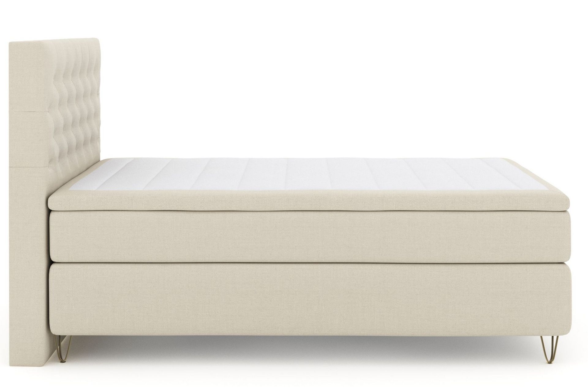 Sänkypaketti Choice No 4 140x200 Kova/Medium - Beige/V-Malli Metallijalat - Huonekalut - Sänky - Jenkkisängyt